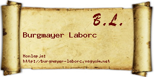 Burgmayer Laborc névjegykártya
